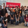 High school students gather for a picture at the Cadence Design Systems Austin office