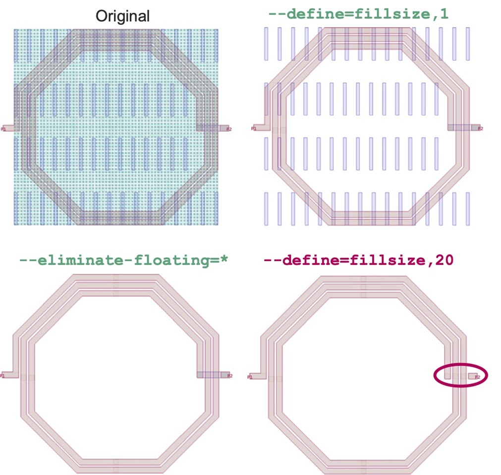EMX fill approximation and large fill elimination