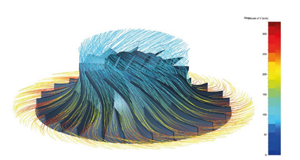 Second impeller streamlines