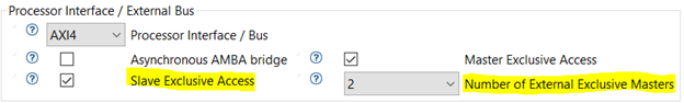 AXI Slave configuration options. Select the number of slave monitors