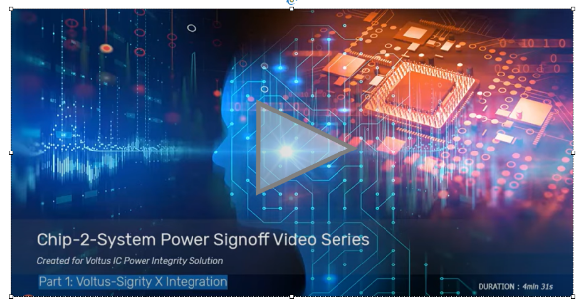  A screenshot of the Chip-2-System Power Signoff video