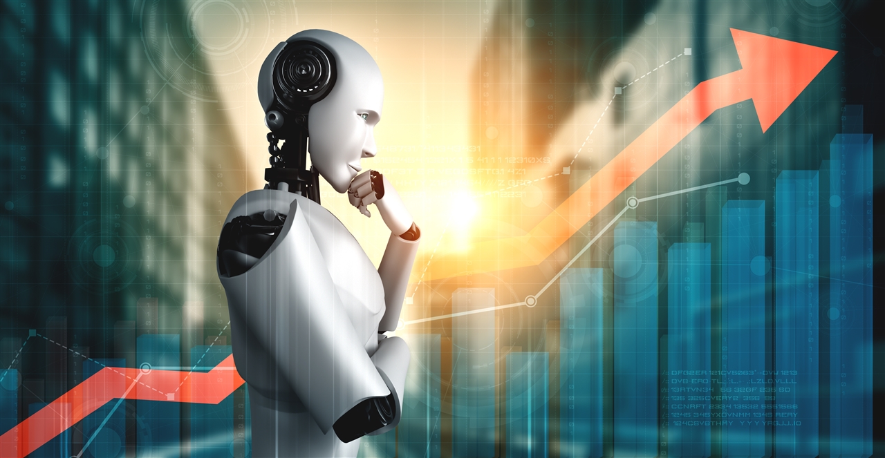 Robot thinking and economic growth chart