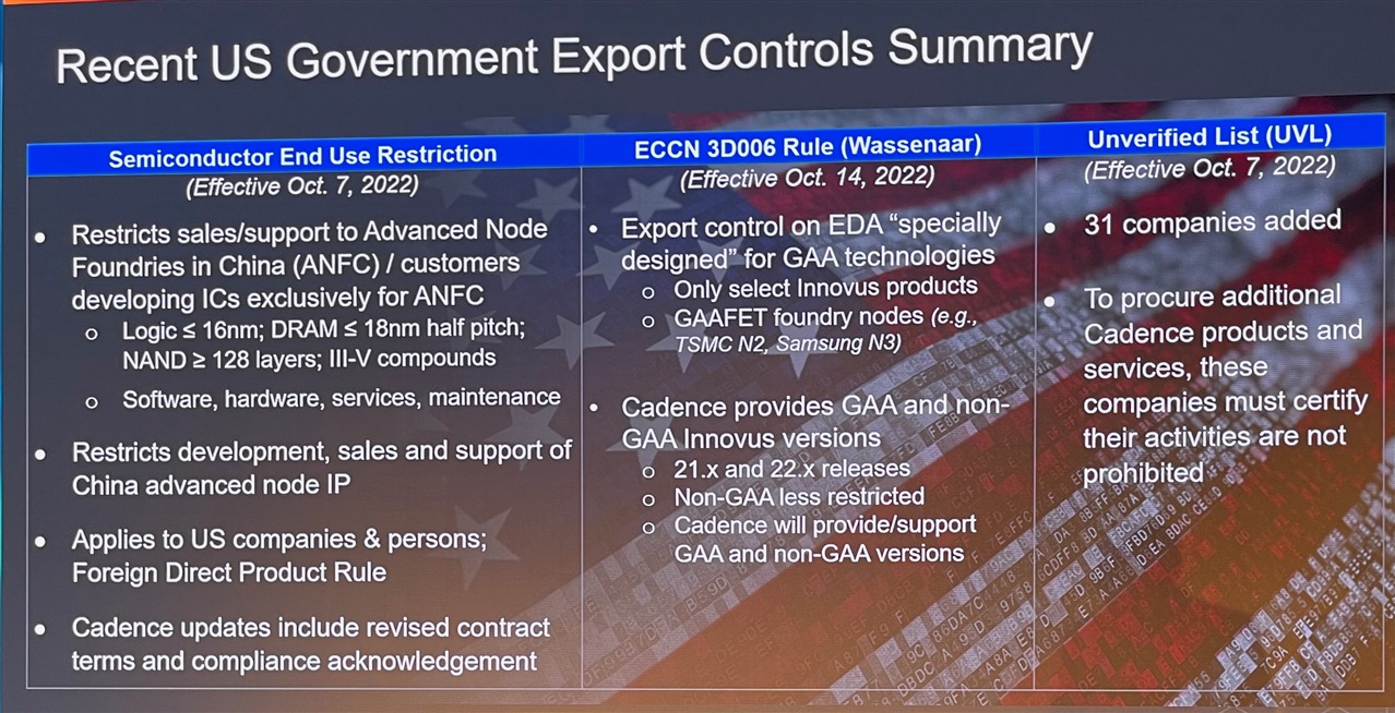 Tom Beckley's slide on US export control