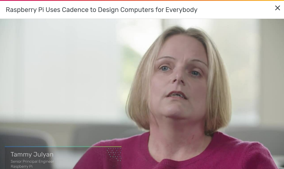 A screenshot of the Raspberry Pi Designed with Cadence video