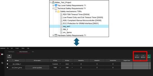 Bi-directional synchronization between JAMA and Midas 