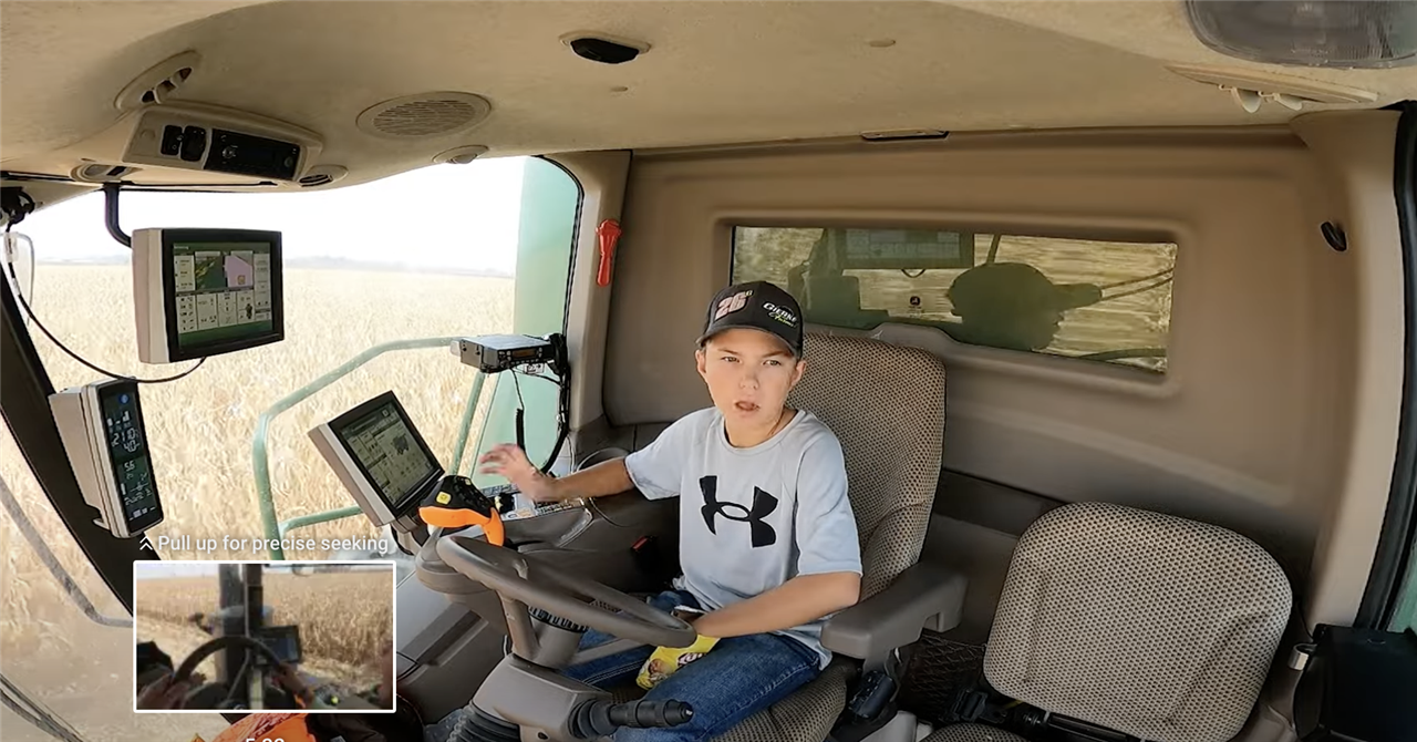 13 year old driving combine