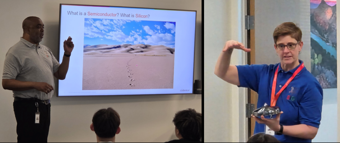 LaMark and Billie discuss how silicon, which is found in sand, is used as the primary component of integrated circuits