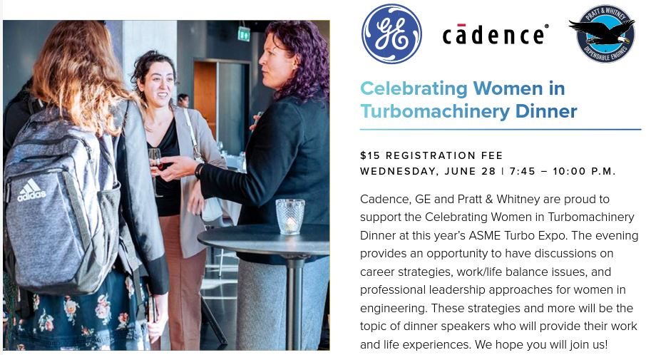 Cadence sponsoring Women in Turbomachinery ASME Turbo Expo 2023