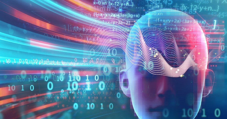Algorithms with AI brain image