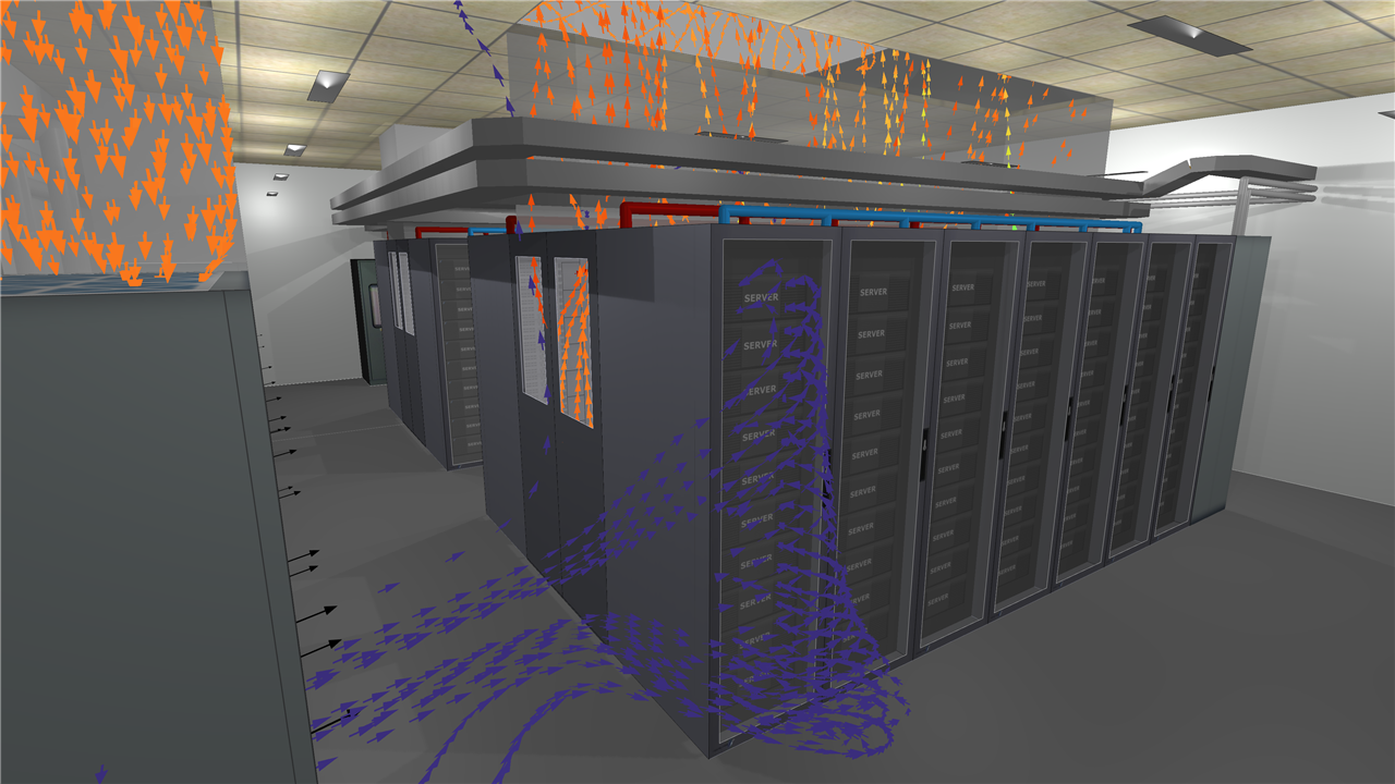 Example of a 3D digital twin model that can be connected to flow networks in Cadence Reality DC.