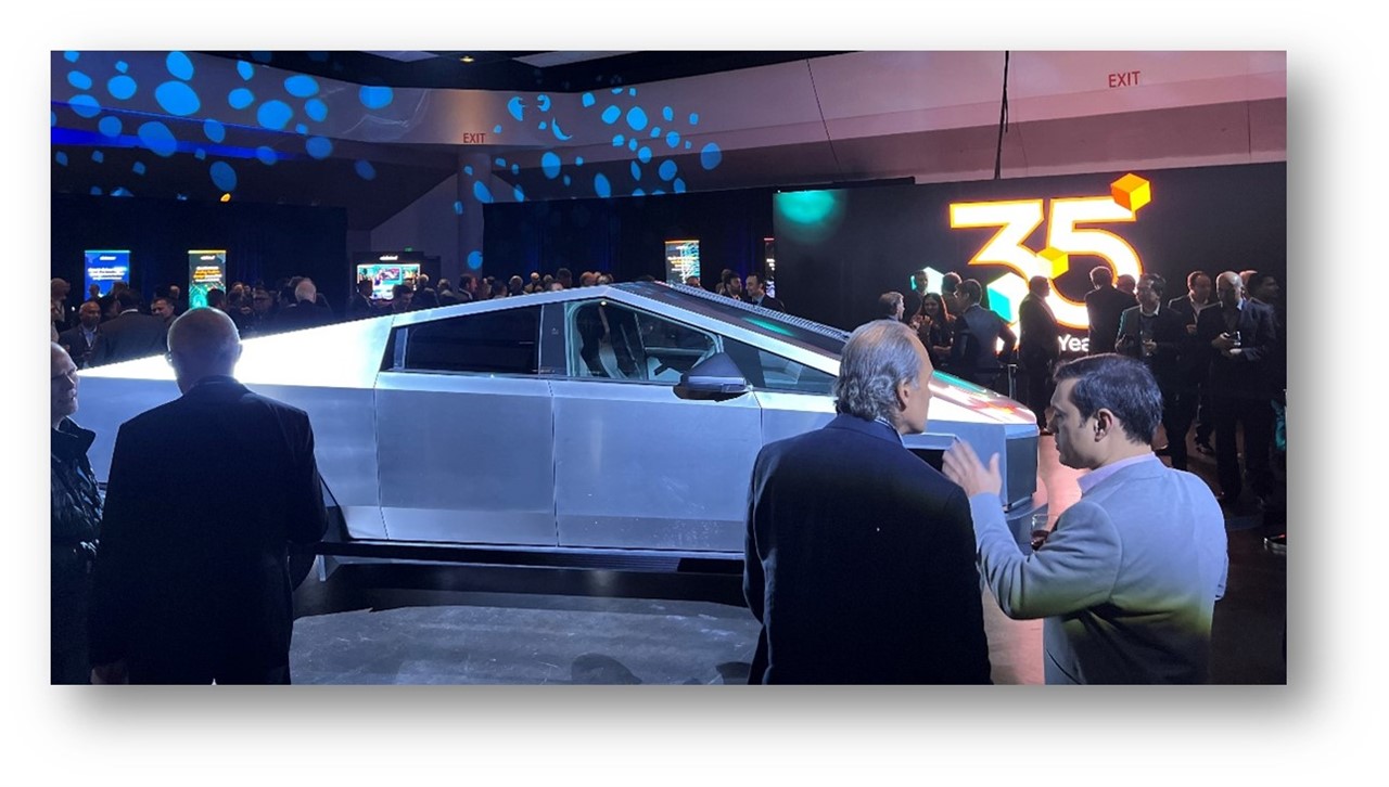Tesla Cybertruck on display at GSA Awards Dinner