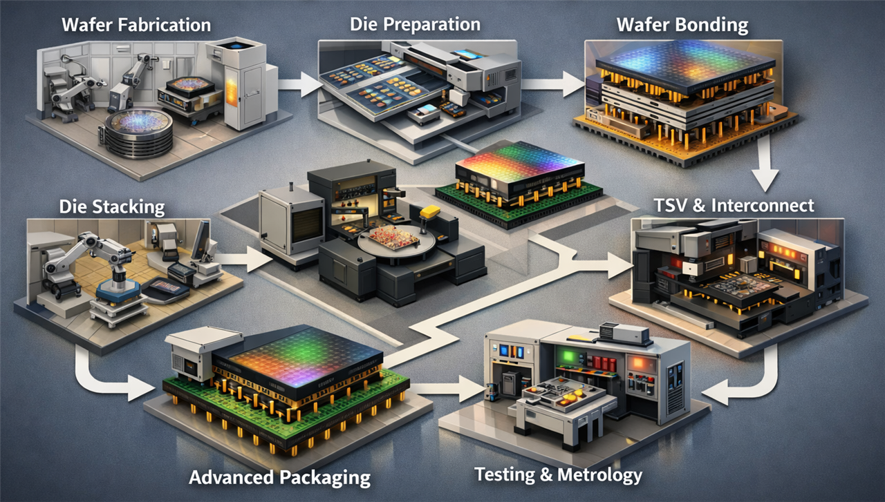 Foundry-Aligned 3D-IC Manufacturing Flows for High-Volume Manufacturing