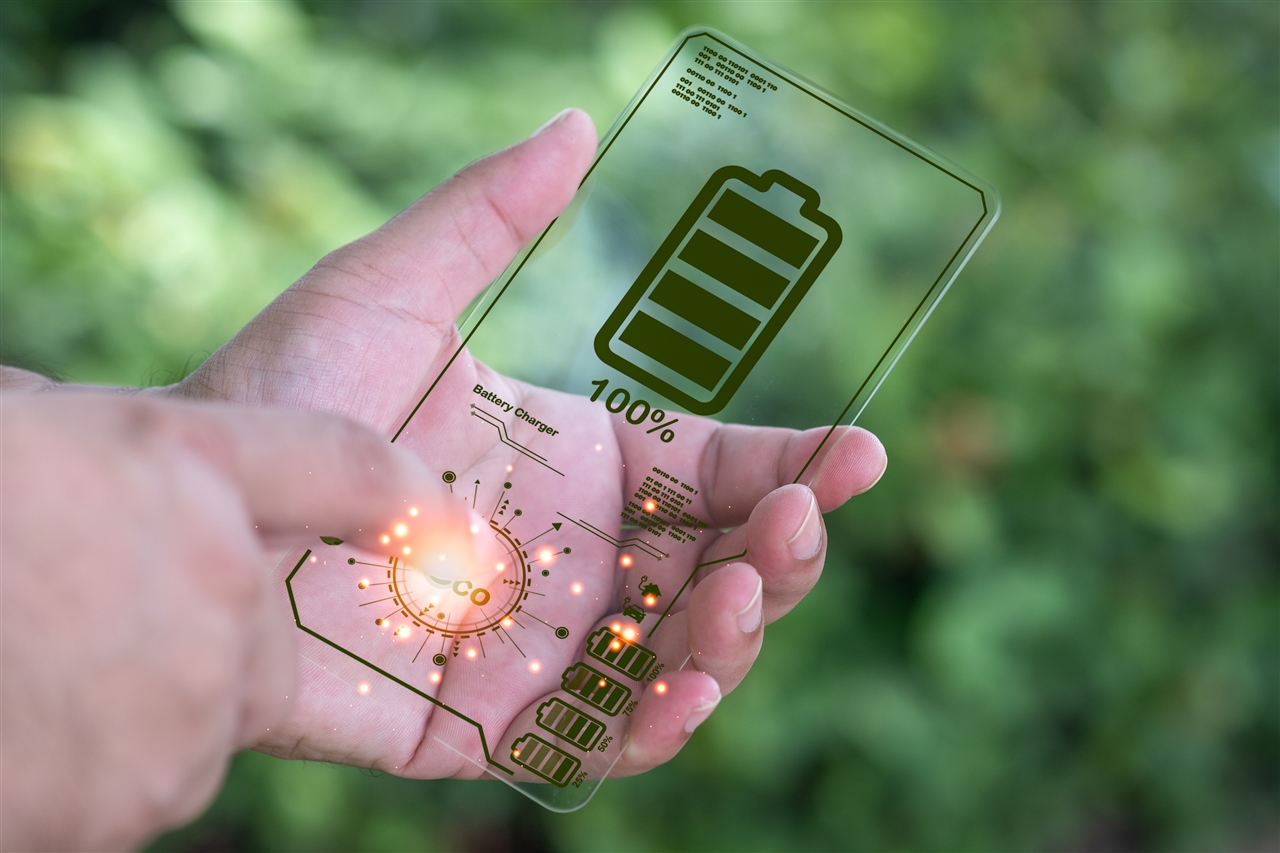 transparent smart phone with Eco button
