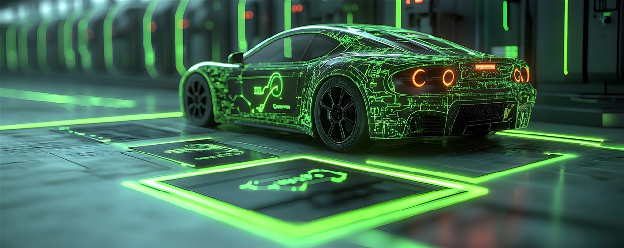 Green Translucent Sports Car