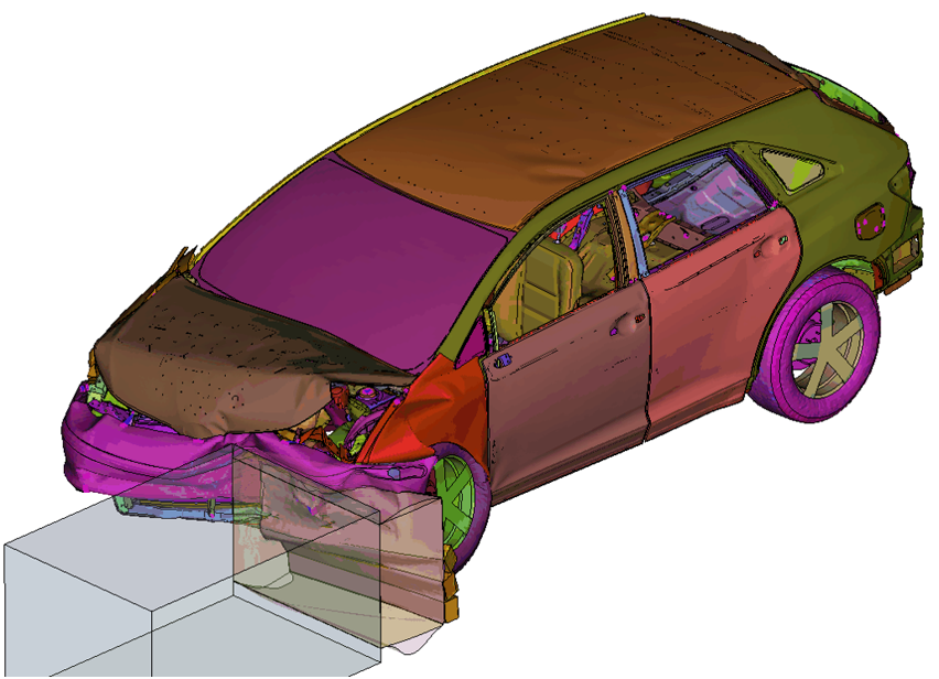 Frontal offset impact in the 60-run front crash study