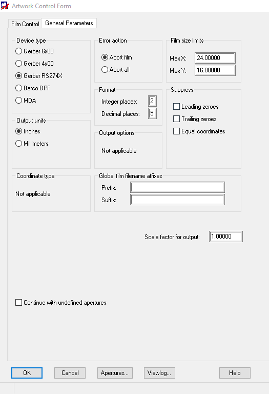 Gerber Format Options That To Be Selected Allegro X PCB Editor PCB