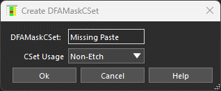 missing paste mask CSet creation