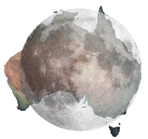 australia and the moon compared