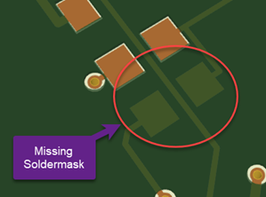 Missing solder mask in PCB layout