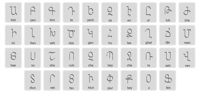 armenian alphabet