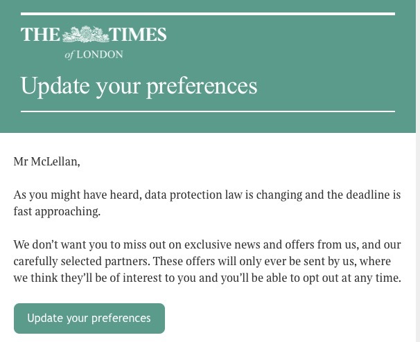 times gdpr message
