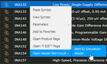 Open Model Test Circuit options