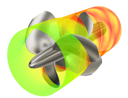 Contra-rotating marine propeller simulation 