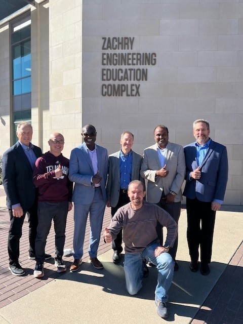 Group photo in front of engineering building