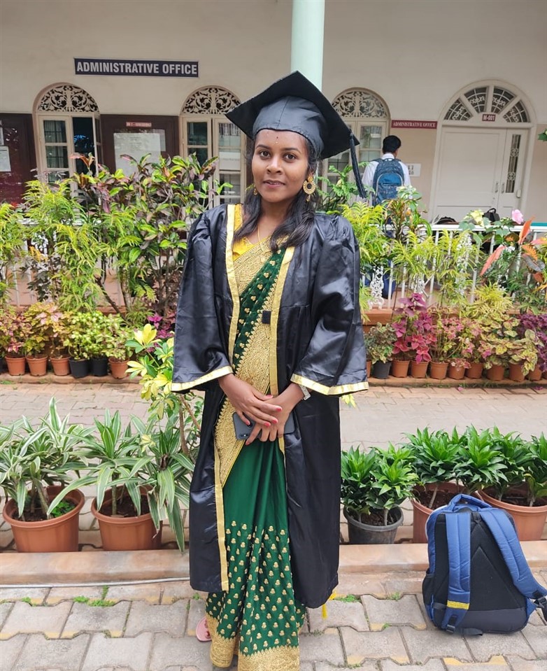 Tulasi in a graduation gown