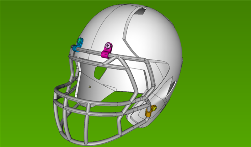  CAD model of football helmet imports 10 solids