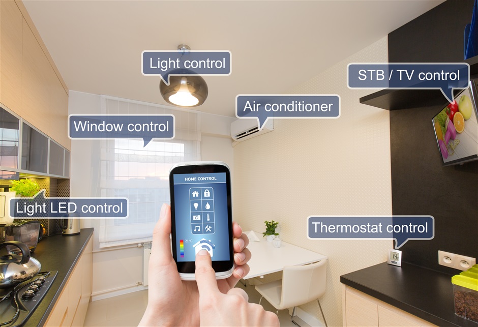 Photograph showing a variety of Bluetooth Smart Home Devices