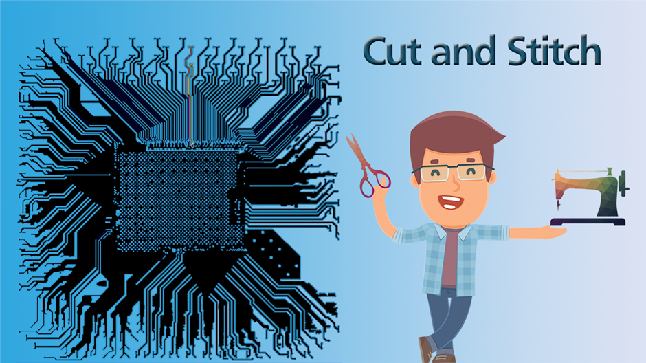 cut and stitch 3D full wave extraction for IC Package PCB